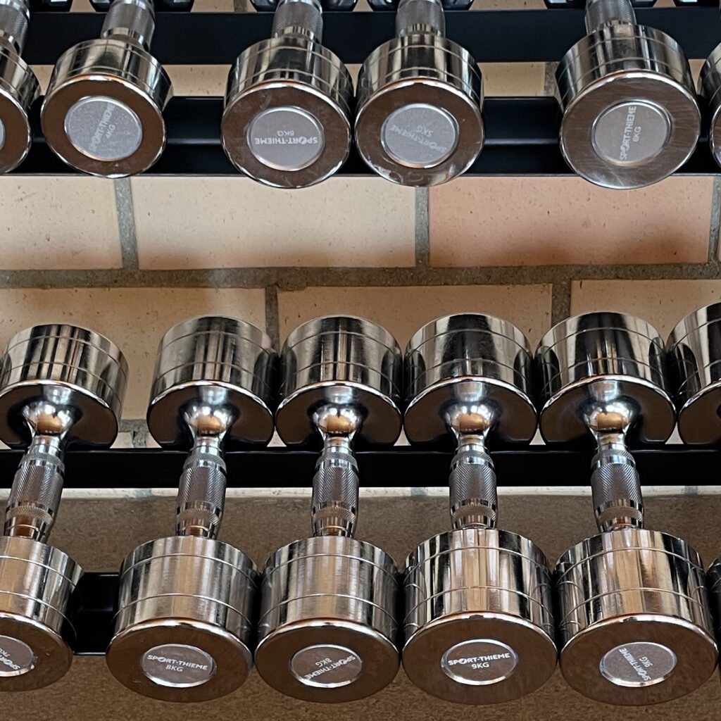 Kurzhantelset für Personaltraining im Atrium Gym in Wigoltingen